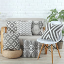 GobekUsa Grey Pink Geometric Embroidered Cushion Cover, 45x45cm