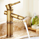 GobekUsa Antique Brass Bamboo Single Handle Basin Faucet