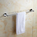 GobekUsa Brass & Crystal Bathroom Set: Towel Rack, Bar, Paper Holder, Soap Dish