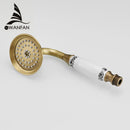 GobekUsa Antique Brass Hand Held Shower with Luxury Ceramics - Round Rainfall Faucet
