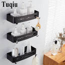 GobekUsa Black Aluminum Bathroom Corner Shelf Wall Mounted