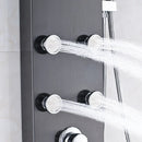 GobekUsa Black Massage Jets Rain Shower Column Thermostatic Mixer Shower Panel