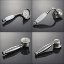 GobekUsa Brushed Nickel Dual Handle Rainfall Shower Mixer Faucet with Handshower