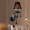 GobekUsa Crystal Wall Lamp with Candle LED E14 Bulbs in Black
