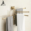 GobekUsa Antique Brass Towel Rack 4-Tier Bathroom Wall Shelf Holder Bars Pants Hanger