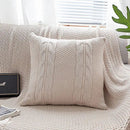 GobekUsa Double Cable Knit Cushion Cover in 5 Soft Colors, 45cm x 45cm
