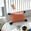 GobekUsa Knit Cushion Cover Solid Grey Blue Orange Pillow Case 35*50cm