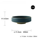 GobekUsa Ceramic Dinner Plate - Gold Edged Steak Dish - High Quality Japan Style Partyware