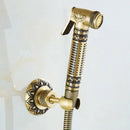 GobekUsa Antique Brass Wall Mounted Bidet Faucet Hygienic Shower Sprayer Tap