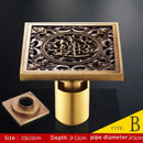 GobekUsa Antique Brass Fish Style Shower Drain 10cm Square Floor Drainer