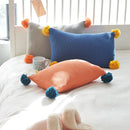 GobekUsa Knit Cushion Cover Solid Grey Blue Orange Pillow Case 35*50cm