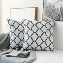 GobekUsa Grey Geometric Embroidered Cushion Cover 45x45cm