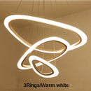 GobekUsa Circle Rings Acrylic LED Pendant Lights for Living Room and Dining Room