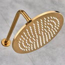 GobekUsa 16" LED Round Gold Shower Head with Arm - Enhanced Brass Bathroom Accessory