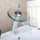 GobekUsa Glass Waterfall Faucet Chrome Brass Mixer for Bathroom Sink