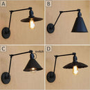 GobekUsa Industrial Swing Arm Wall Lamp Black Switch On Off Sconces Iron