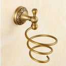 GobekUsa Copper Carved Bathroom Accessories Set: Towel Shelf, Towel Bar, Paper Holder, Cloth Hook