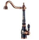 GobekUsa Brass Porcelain Kitchen Faucet, Chrome Finish Swivel Basin Sink Mixer