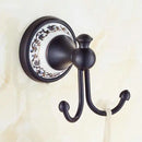 GobekUsa Black Porcelain Brass Bathroom Accessories Set