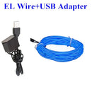 GobekUsa 3V Neon Light EL Wire Rope 1m/3m/5M Glow Strip LED Shoes Clothing Car