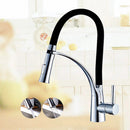 GobekUsa Black Hose Kitchen Mixer Tap with Single Handle Stream Sprayer, Chrome Finish