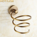 GobekUsa Brass Hair Dryer Holder Stand Rack Shelf - Solid & Anti-Rust