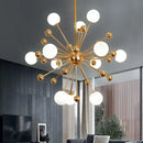 GobekUsa Golden Acrylic Molecule Chandelier: Modern Lighting for Kitchen, Restaurant, or Home
