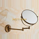 GobekUsa 8" Brass Shave Makeup Mirror Wall Mounted Extendable Arm 1x3x Magnifying