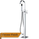 GobekUsa Freestanding Tub Faucet with Handshower: Brushed Nickel Floor Mounted Mixer Tap