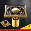 GobekUsa Antique Brass Fish Style Shower Drain 10cm Square Floor Drainer
