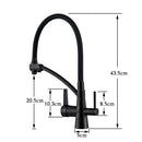 GobekUsa Dual Spout Dual Handles Kitchen Faucet with Hot and Cold Mixer for Pure Water