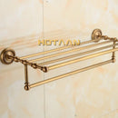 GobekUsa Brass Towel Rack, Antique Brass Holder, 50cm Shelf, Bathroom Accessories