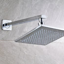 GobekUsa 8" Brass Square LED Rainfall Shower Head with Wall Mount Arm Pipe