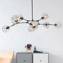 GobekUsa Industrial Globe Glass Chandelier, Modern Minimalist Design, E27 Lamps