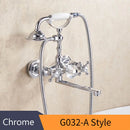 GobekUsa Gold Brass Wall Mounted Bathtub Faucet with Hand Held Shower Kit