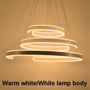 GobekUsa Geometry Circle Rings LED Pendant Light for Living Room Dining Room