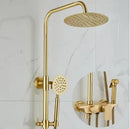 GobekUsa Brushed Gold Bath & Shower Faucet Set for Luxurious Rainfall Experience