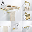 GobekUsa Golden Swan Bath Hardware Set: Towel Rack, Toilet Paper Holder, Tissue Roll Holder