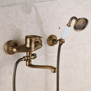 GobekUsa Brass Long Nose Shower Faucet Wall Mount Single Handle Mixer Tap