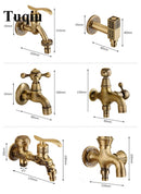 GobekUsa Dragon Carved Antique Brass Garden Bibcocks Single Cold Tap for Outdoor ★