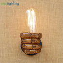 GobekUsa Industrial Wall Light Pair in Black and Coffee for Bedroom Reading Lamp