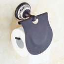 GobekUsa Black Porcelain Brass Bathroom Accessories Set