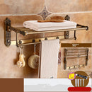 GobekUsa Antique Bronze Carved Aluminum Bathroom Accessories Set: Towel Rack, Paper Holder, Hooks