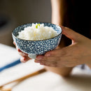 GobekUsa Japanese Style Ceramic Dinner Set - Blue Tableware Set with Bowl and Plate