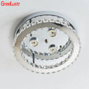 GobekUsa Crystal LED Ceiling Light: Stainless Steel Round Fixture for Bedroom, Kitchen, Bathroom