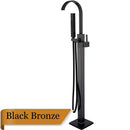 GobekUsa Freestanding Tub Faucet with Handshower: Brushed Nickel Floor Mounted Mixer Tap