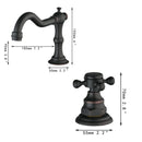 GobekUsa Dual Handle Basin Faucet in Chrome Solid Brass with Antique Black Finish