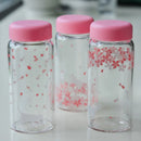 GobekUsa Kawaii Sakura Glass Water Bottle 310ml Cute Cartoon Animal Design