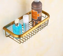 GobekUsa Brass Antique Bath Hardware Set: Towel Rack, Paper Holder, Towel Hanger, Toilet Brush Holder