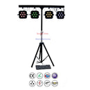 GobekUsa Led Par Kit: 4x7x10W 4in1 RGBW Slim Flat Par Lights Set with Stand & Foot Controller